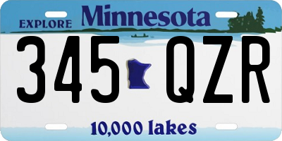 MN license plate 345QZR