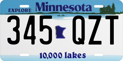 MN license plate 345QZT