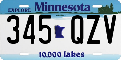 MN license plate 345QZV