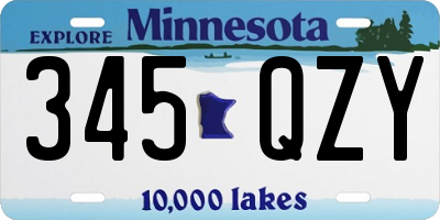 MN license plate 345QZY