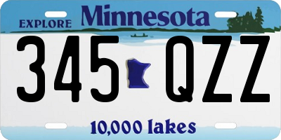 MN license plate 345QZZ