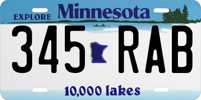 MN license plate 345RAB