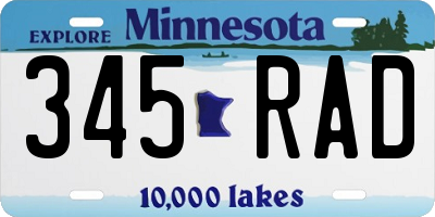 MN license plate 345RAD