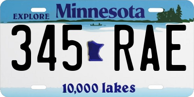 MN license plate 345RAE