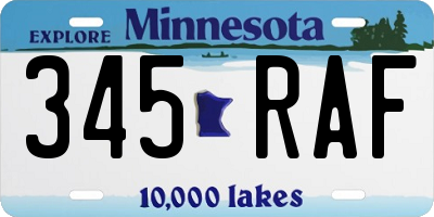 MN license plate 345RAF