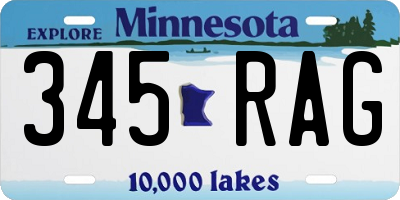 MN license plate 345RAG