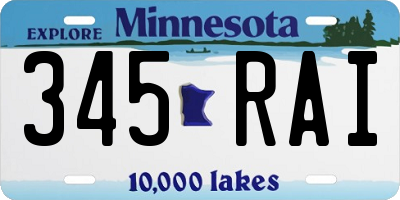 MN license plate 345RAI