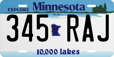 MN license plate 345RAJ