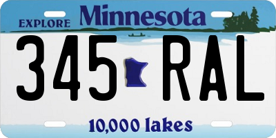 MN license plate 345RAL