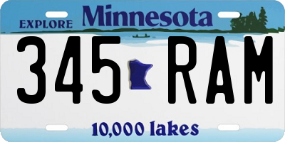 MN license plate 345RAM