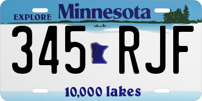MN license plate 345RJF