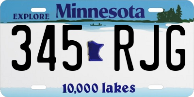 MN license plate 345RJG
