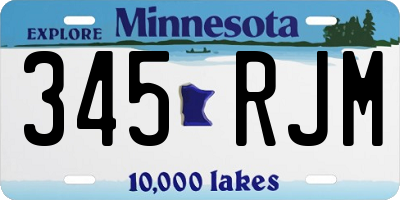 MN license plate 345RJM