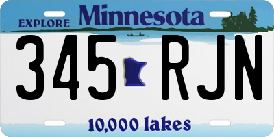 MN license plate 345RJN