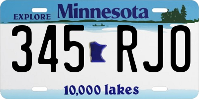 MN license plate 345RJO