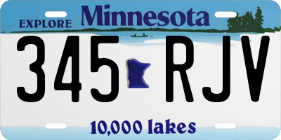 MN license plate 345RJV
