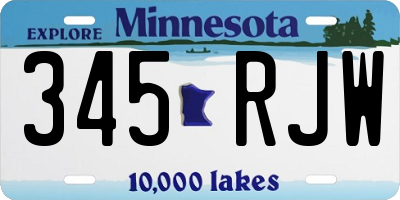 MN license plate 345RJW