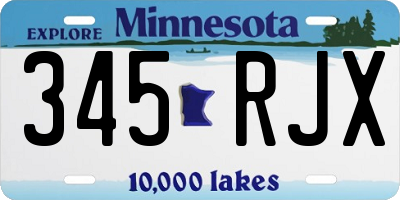 MN license plate 345RJX