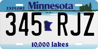 MN license plate 345RJZ