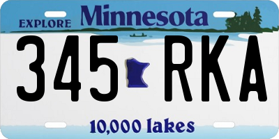 MN license plate 345RKA
