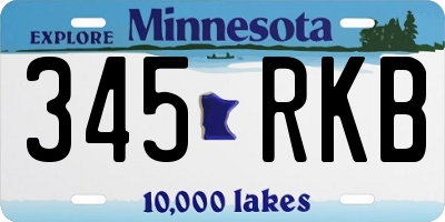 MN license plate 345RKB