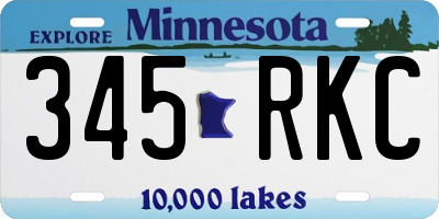 MN license plate 345RKC