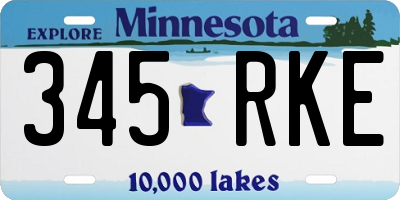 MN license plate 345RKE