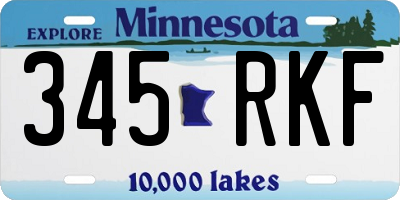 MN license plate 345RKF