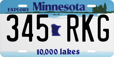 MN license plate 345RKG