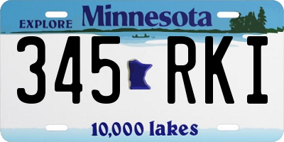 MN license plate 345RKI