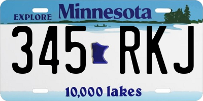 MN license plate 345RKJ