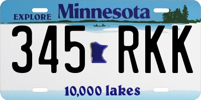 MN license plate 345RKK