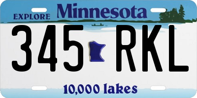 MN license plate 345RKL