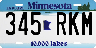 MN license plate 345RKM