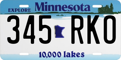 MN license plate 345RKO