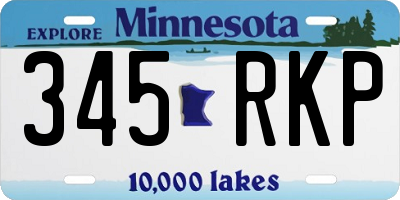 MN license plate 345RKP