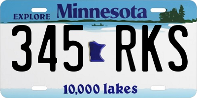 MN license plate 345RKS