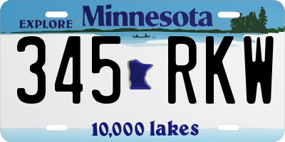 MN license plate 345RKW