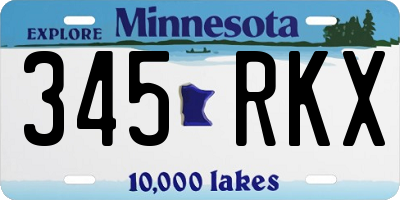 MN license plate 345RKX