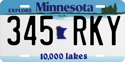 MN license plate 345RKY