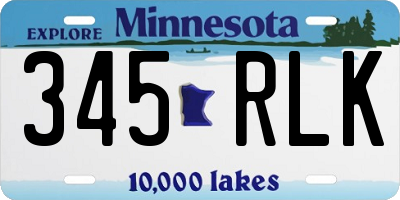 MN license plate 345RLK