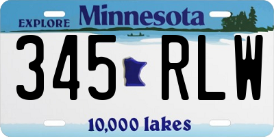 MN license plate 345RLW