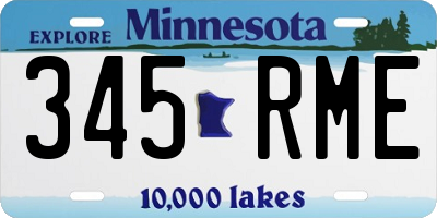 MN license plate 345RME
