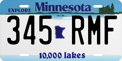 MN license plate 345RMF