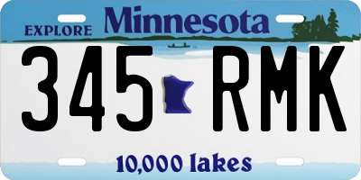 MN license plate 345RMK