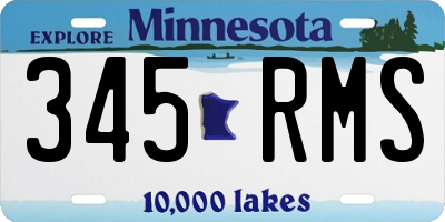 MN license plate 345RMS