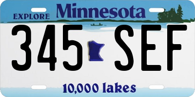 MN license plate 345SEF