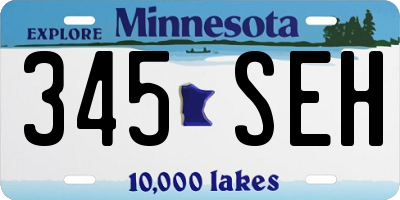 MN license plate 345SEH