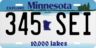 MN license plate 345SEI