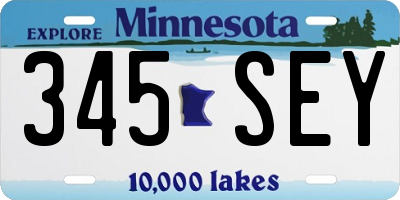 MN license plate 345SEY
